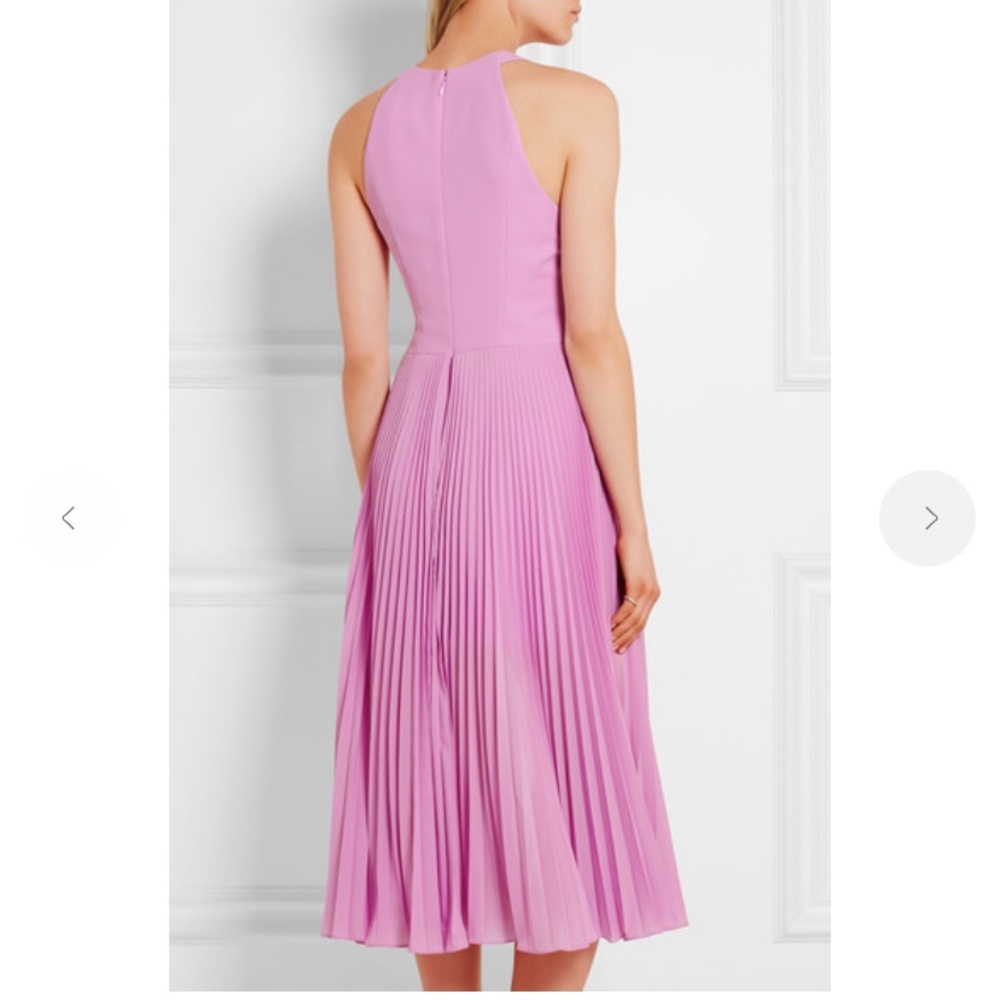 HALSTON HERITAGE Pleated Crepe Midi Dress - Picture 5 of 14
